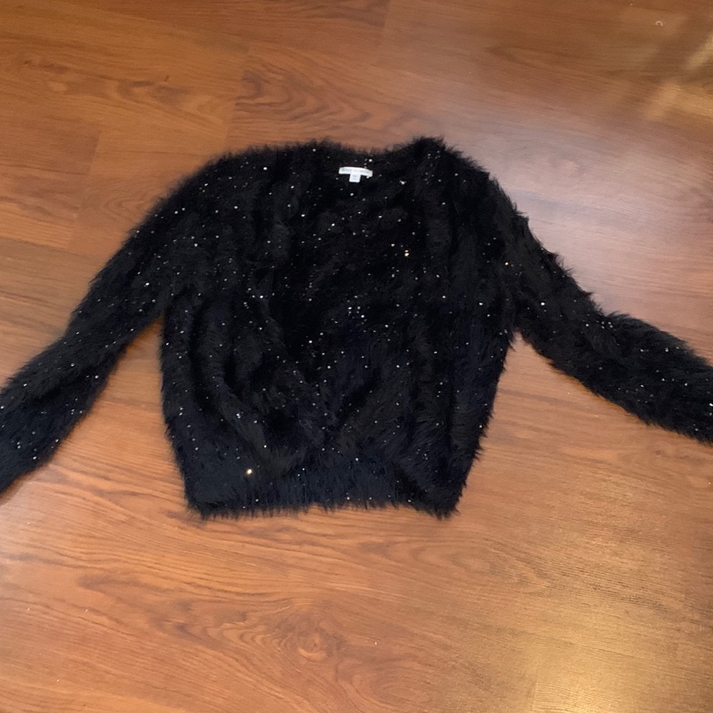 Rockets of Awesome black glitter sweater pull over. Size 10 kids